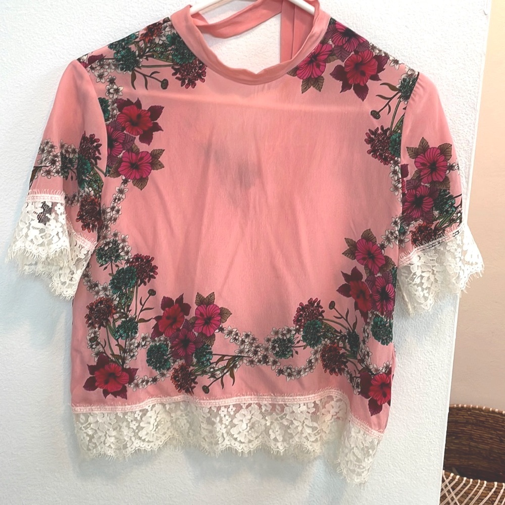 Sandro Paris floral lace top
